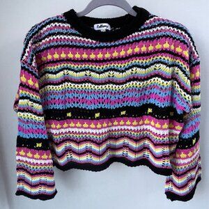 Colourful crop rainbow crop sweater size S/M